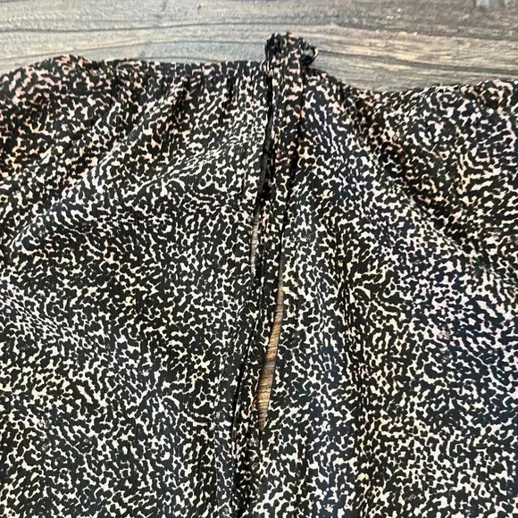 MADEWELL Crinkle Georgette V-Neck Babydoll Mini Dress LEOPARD PRINT SIZE XXS