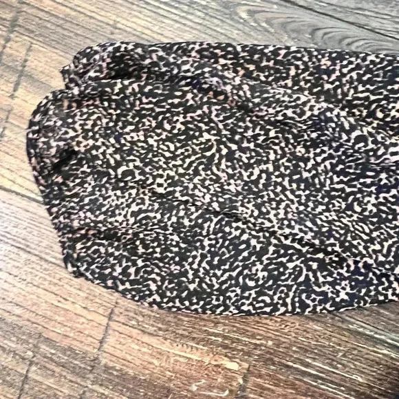 MADEWELL Crinkle Georgette V-Neck Babydoll Mini Dress LEOPARD PRINT SIZE XXS