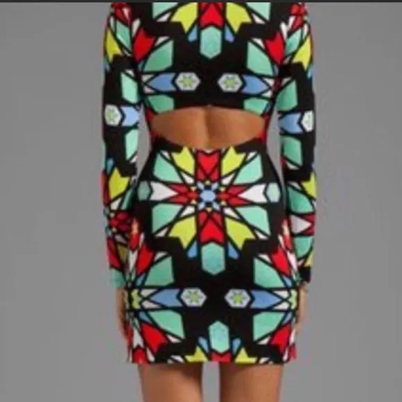 Mara Hoffman Geometric Compass backless long sleeve dress Small