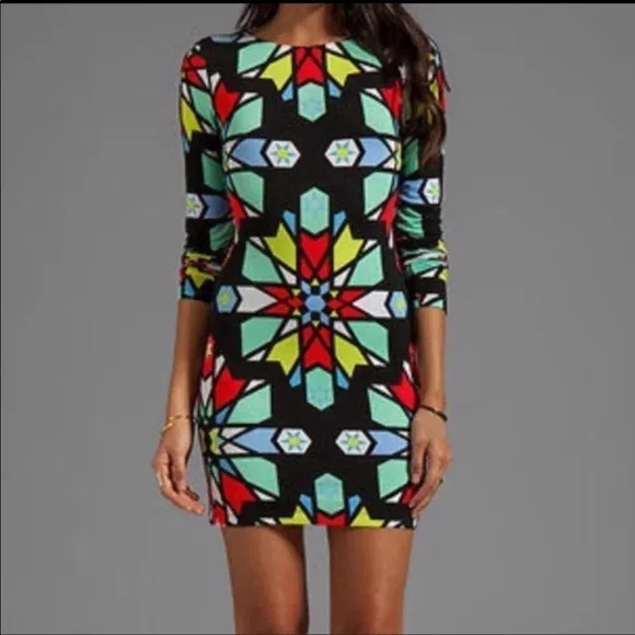 Mara Hoffman Geometric Compass backless long sleeve dress Small