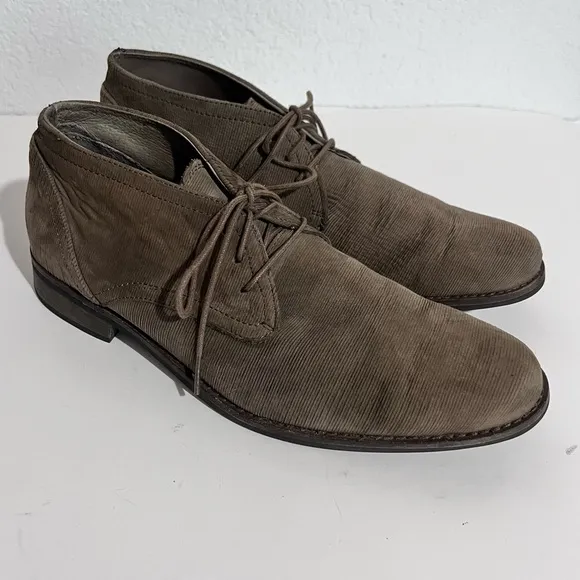 Mark Nason Taupe Leather Lace Up Chukka Boots Men's 7