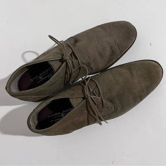 Mark Nason Taupe Leather Lace Up Chukka Boots Men's 7