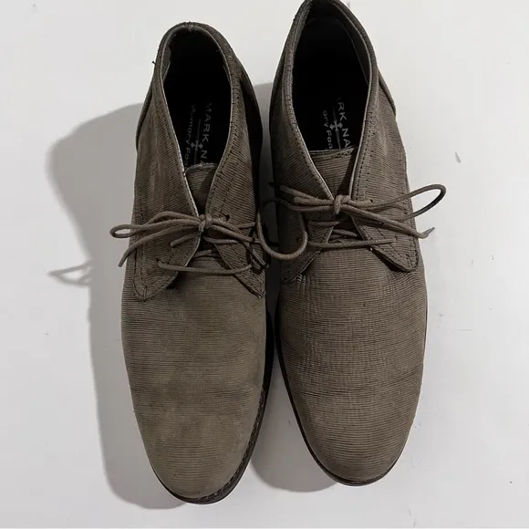 Mark Nason Taupe Leather Lace Up Chukka Boots Men's 7
