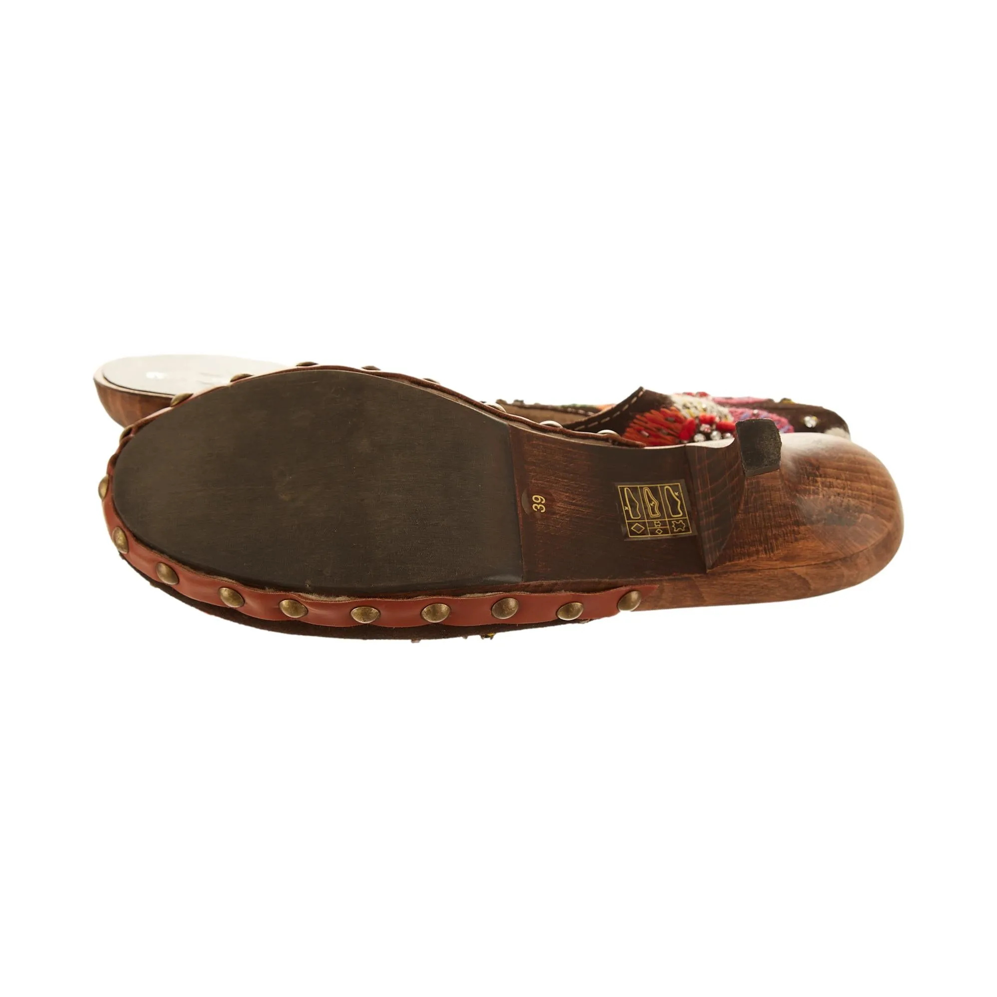 Miu Miu Brown Embroidered Kitten Heels