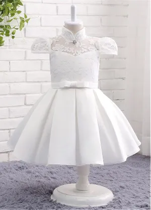 Modest Lace Flower Girl Dresses With Bowknot