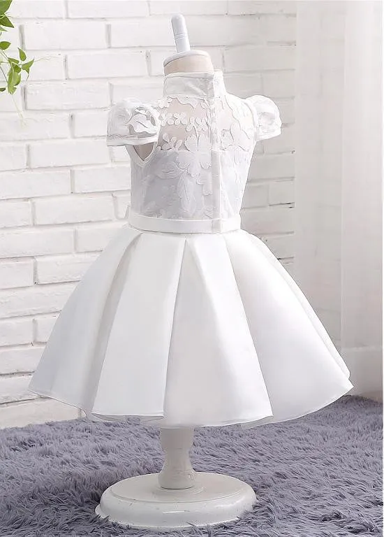 Modest Lace Flower Girl Dresses With Bowknot