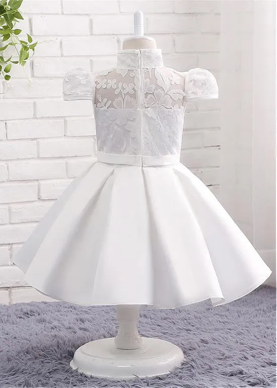 Modest Lace Flower Girl Dresses With Bowknot