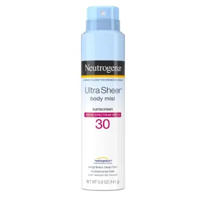 Neutrogena Ultra Sheer Body Mist Sunscreen Spray Broad Spectrum SPF 30