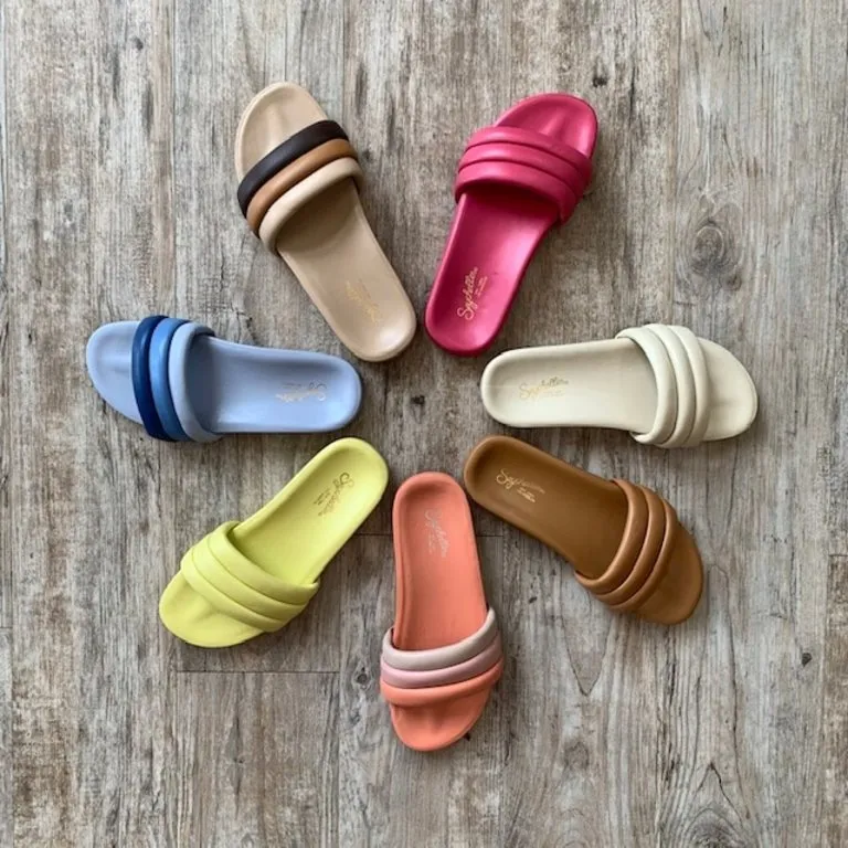 New in box! Women's Low Key Slide Sandal in Pink Multi Leather by SEYCHELLES, Sz 10! Retails $110 