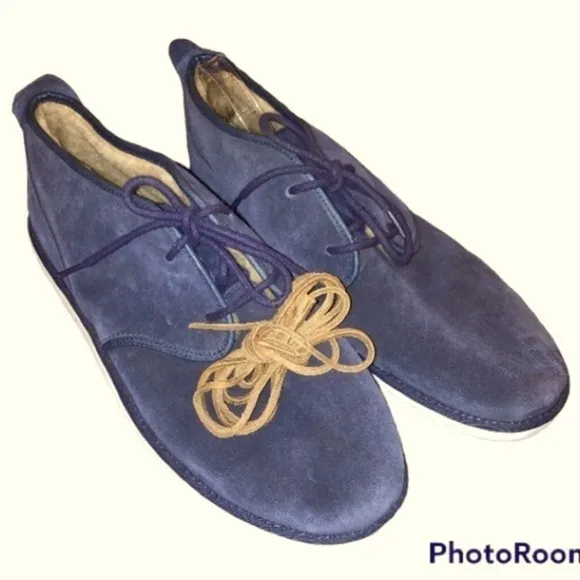 New UGG Men's Maksim Chukka Boot Blue Suede Wool Lined Size 17