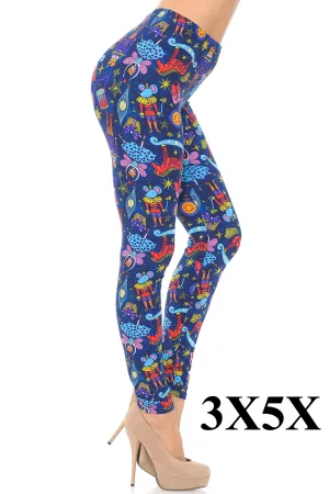 Nutcracker Christmas Curvy Plus Size Leggings