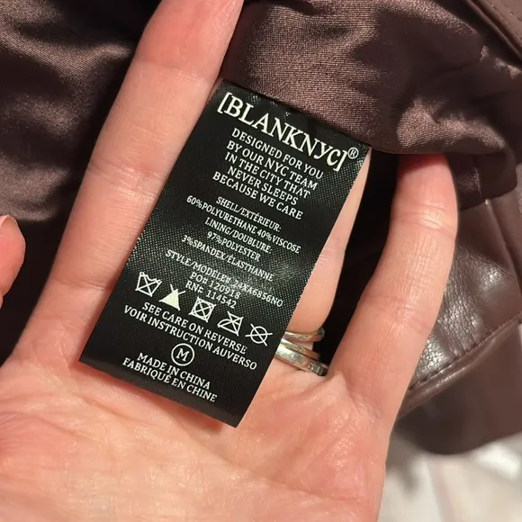 NWT Blank NYC Faux Leather Cropped Moto Jacket