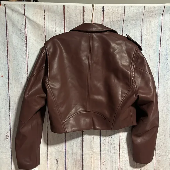 NWT Blank NYC Faux Leather Cropped Moto Jacket
