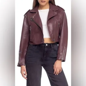 NWT Blank NYC Faux Leather Cropped Moto Jacket