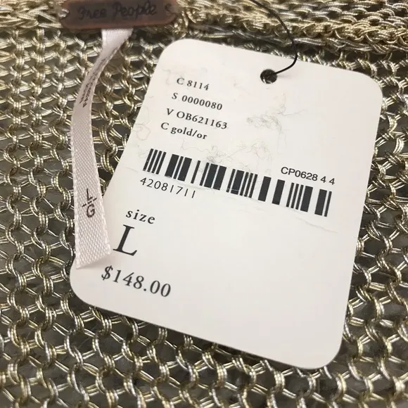NWT Free People metallic sweater