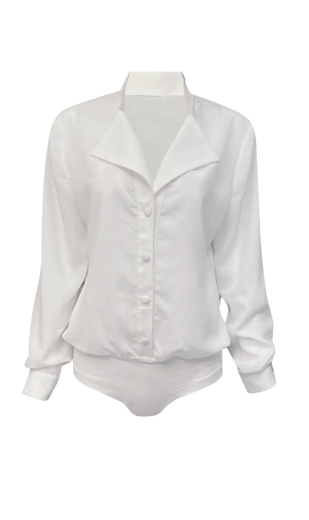 Off White Crepe De Chine Bodysuit Shirt