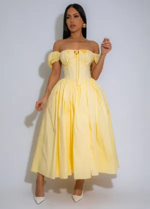 On The Meadow Midi Dress Yellow