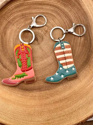 Painted Boot Key Chain