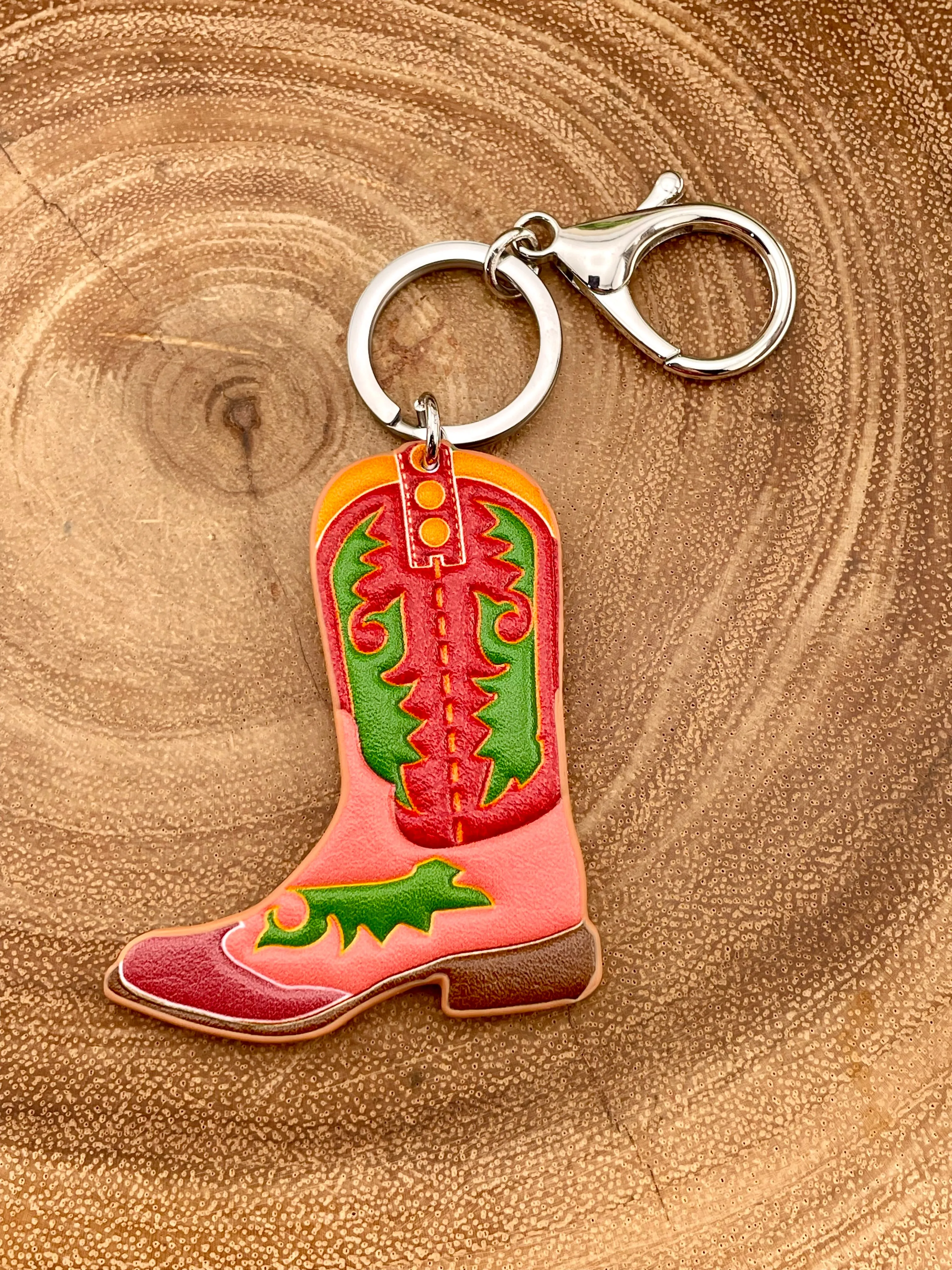 Painted Boot Key Chain