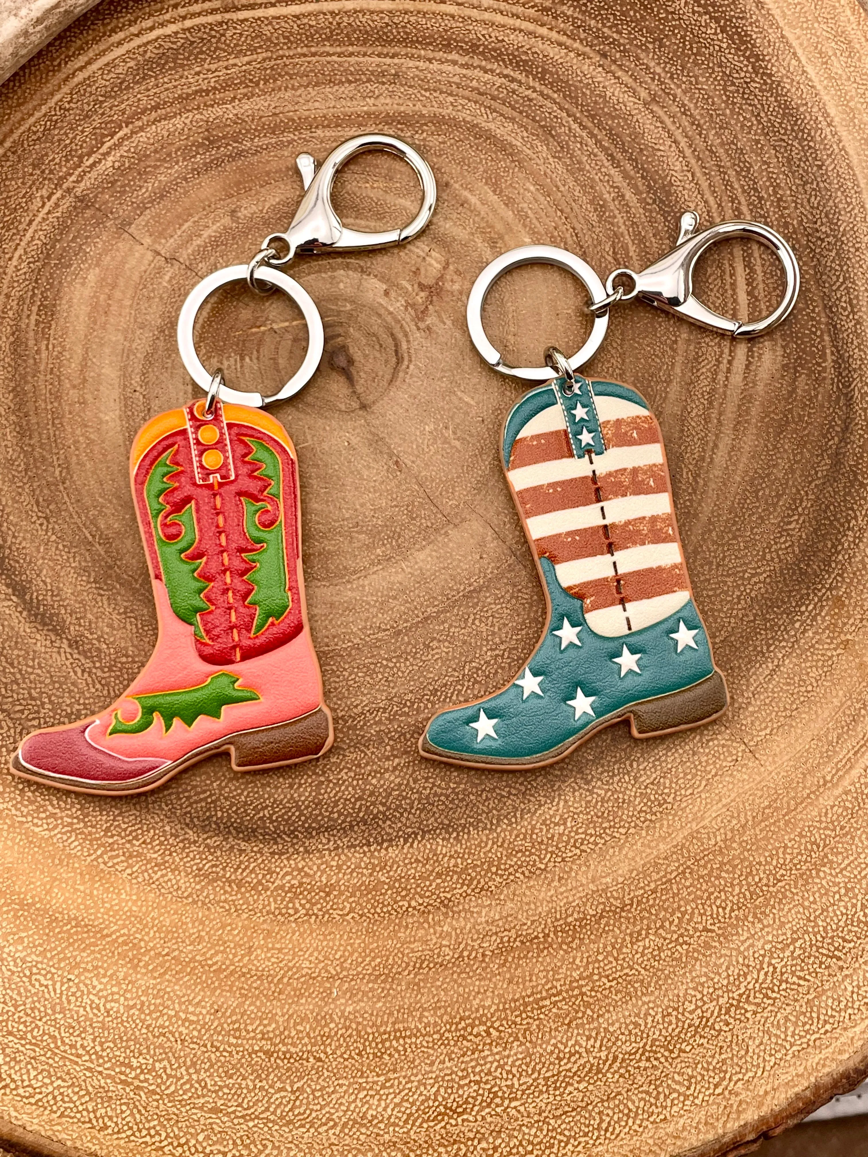 Painted Boot Key Chain