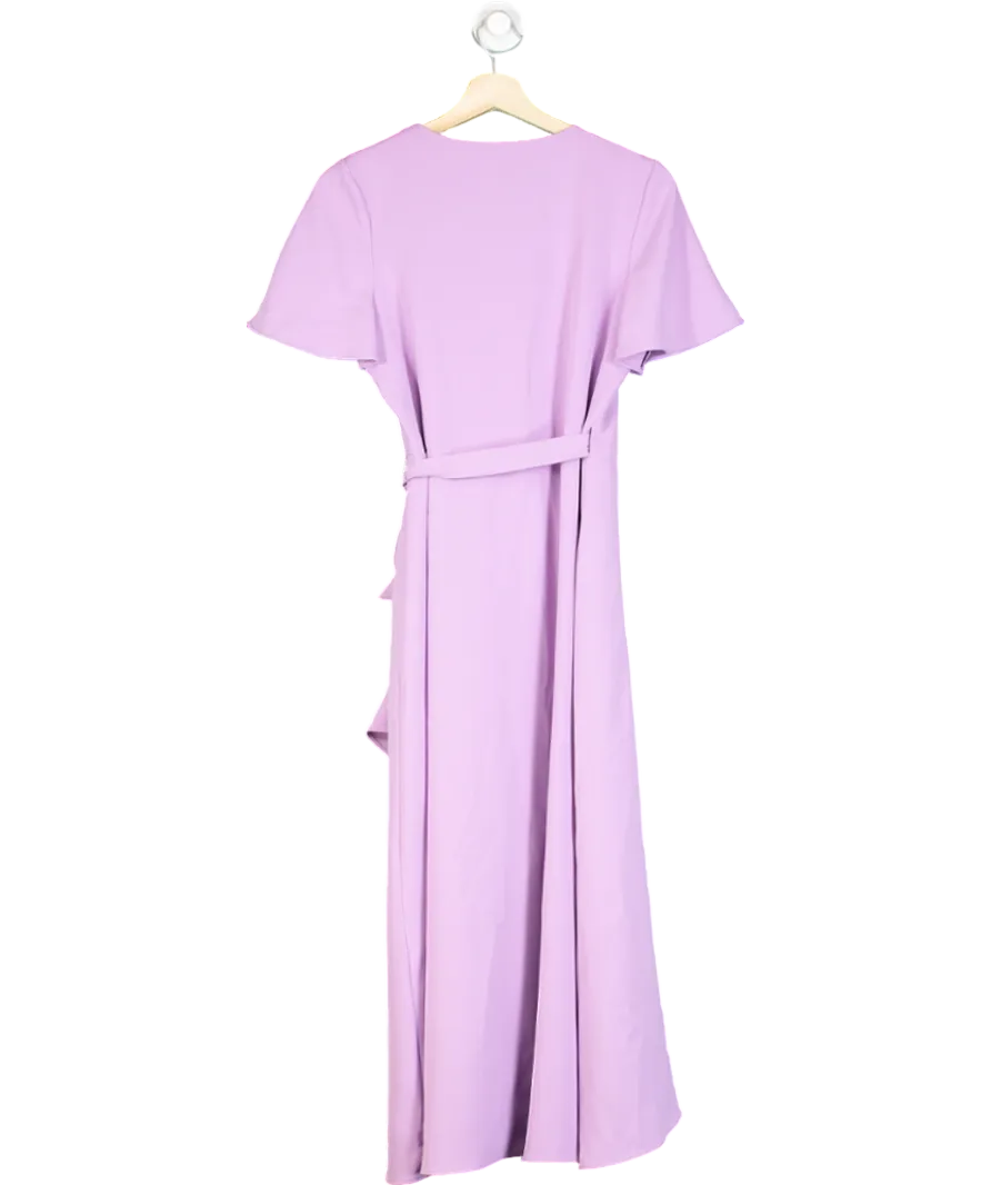 Phase Eight Lilac Julissa Ruffle Wrap Midi Dress UK 14