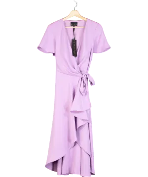 Phase Eight Lilac Julissa Ruffle Wrap Midi Dress UK 14