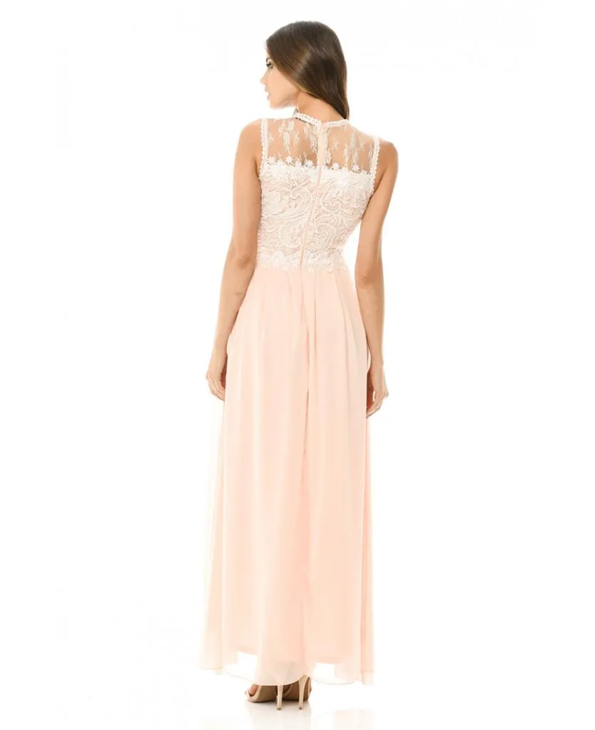Pink Crochet Top Maxi Dress