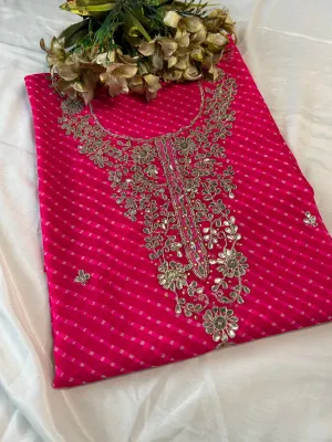 Pink Gota Patti Georgette Kurti