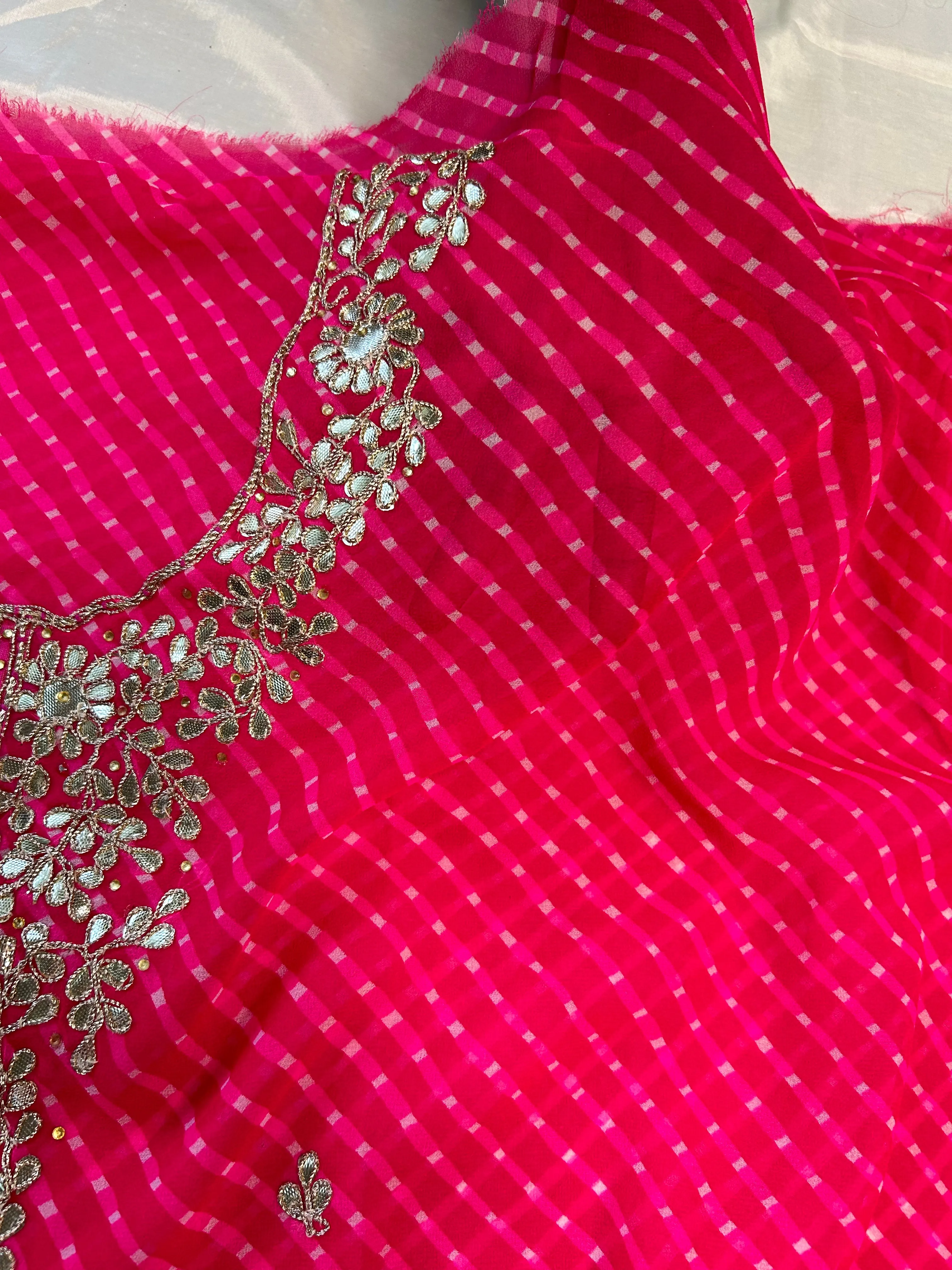 Pink Gota Patti Georgette Kurti