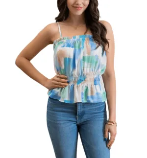 Playa Watercolor Ruffle Tank
