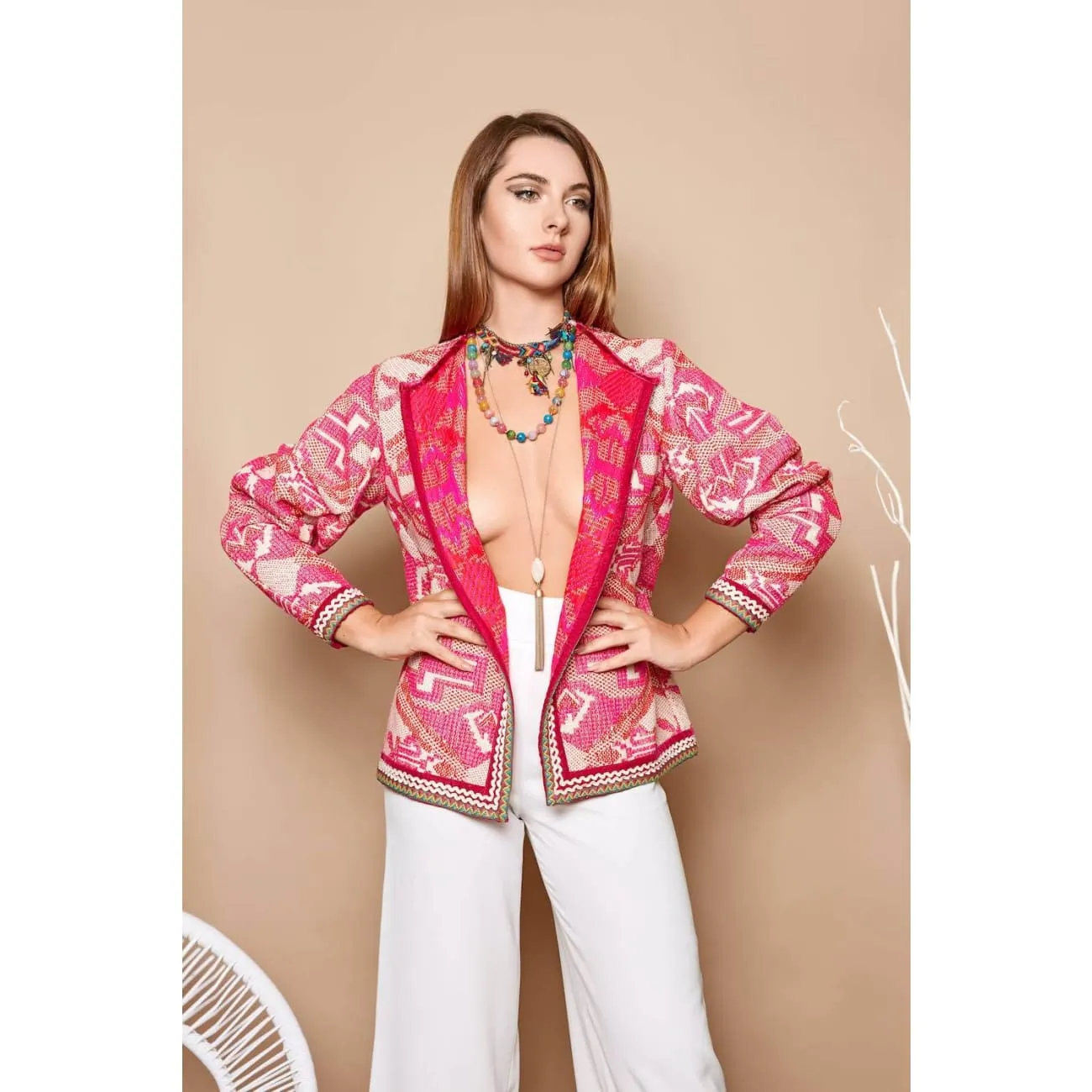 Poiret Pink Ikat Jacket