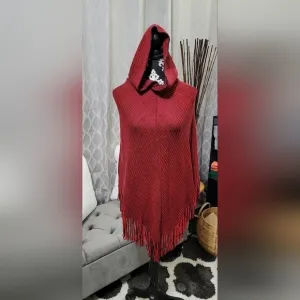 Poncho - Hoodie - Red &amp; Black