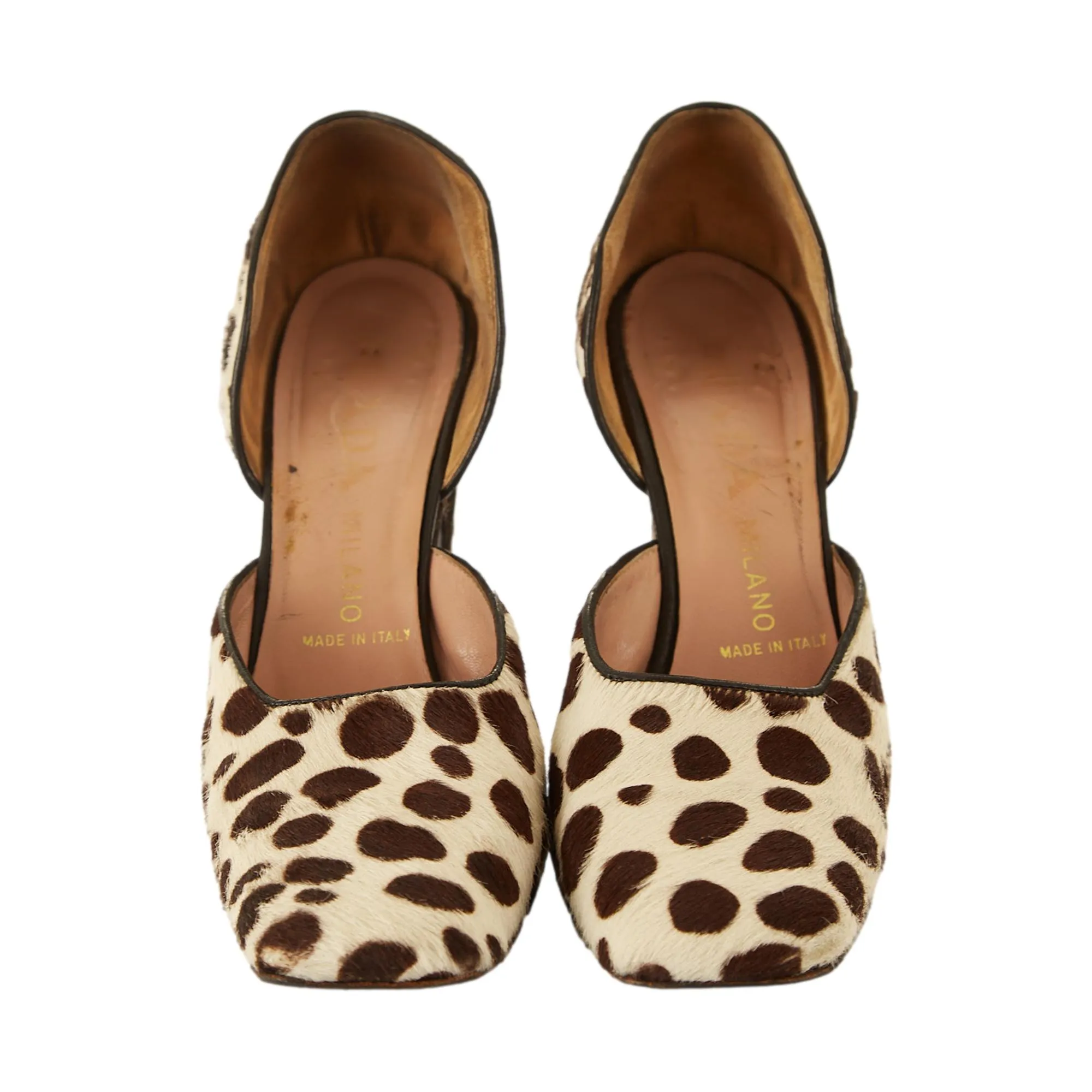 Prada Dalmation Print Calf Hair Heels