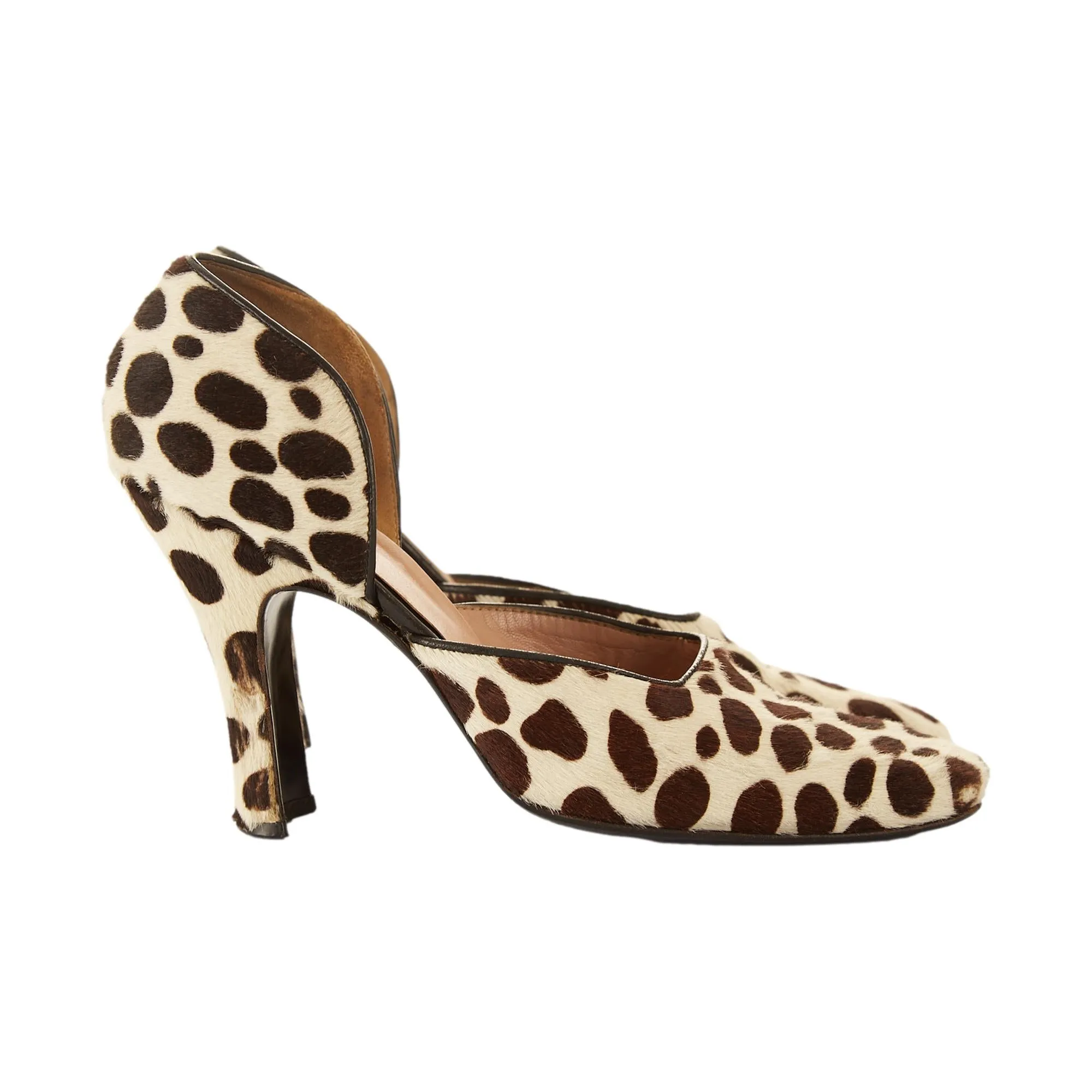 Prada Dalmation Print Calf Hair Heels