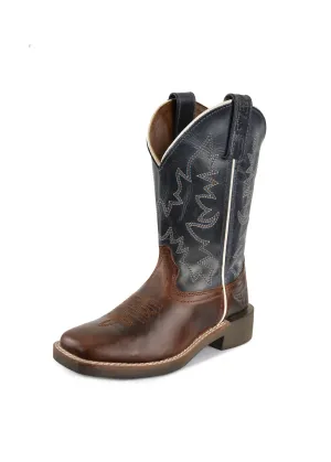 Pure Western Nash Childrens Boot - Dark Brown/Navy