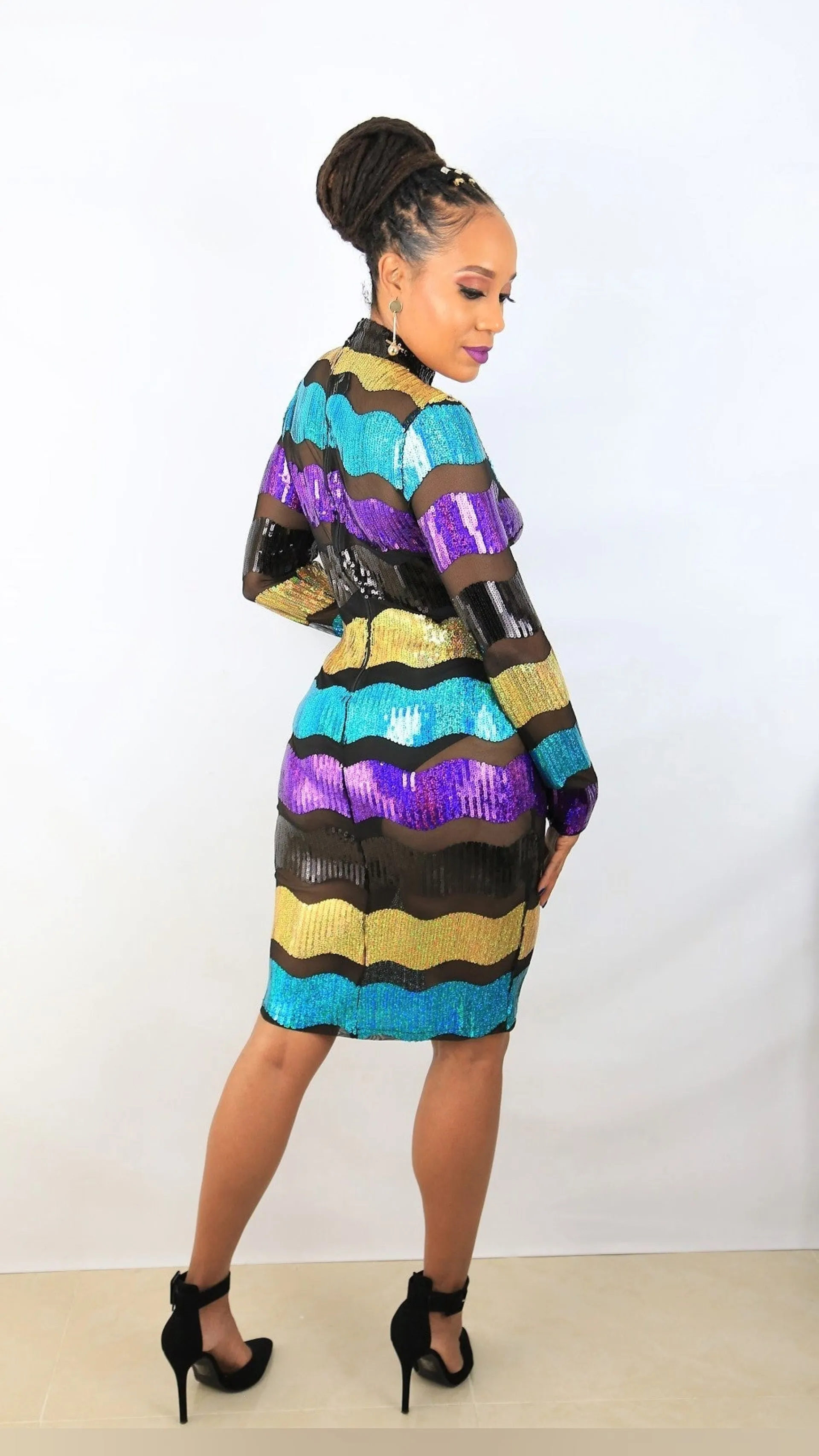 Rainbow Goddess Sequins Dress