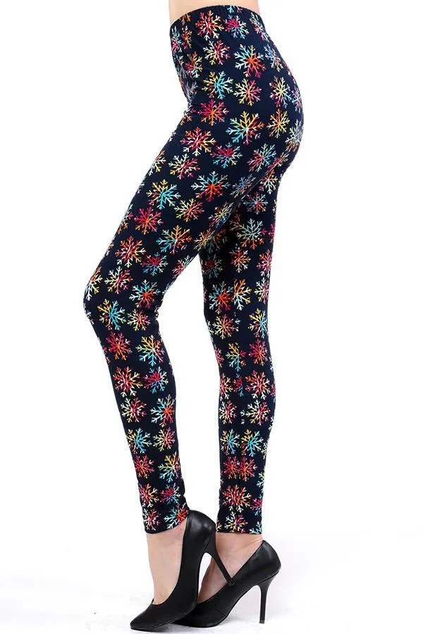 Rainbow Snowflakes Premium Leggings