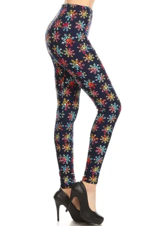 Rainbow Snowflakes Premium Leggings