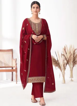 Red Golden Salwar Kameez