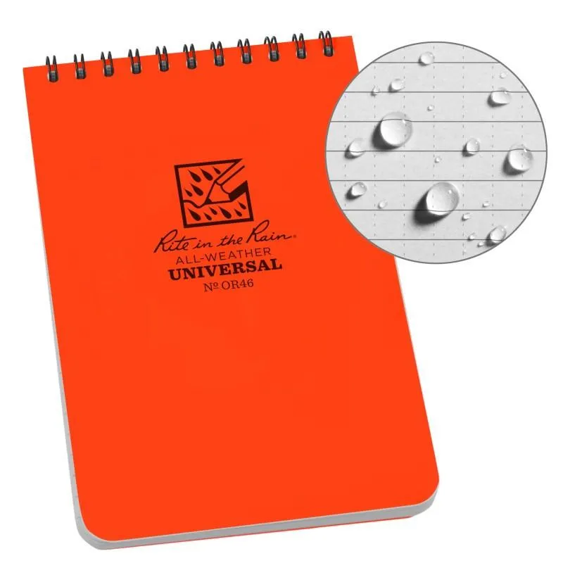 Rite in the Rain NoOR46 Top Spiral 4x6 Notebook Universal Orange