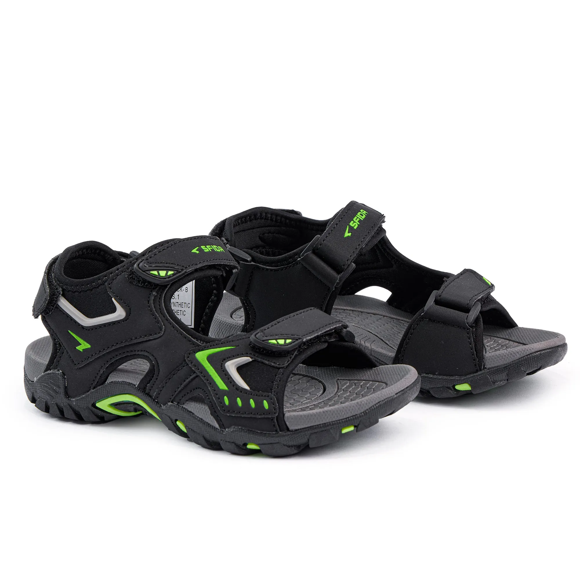 Rock Boys Outdoor Adjustable Sandal Black/Lime