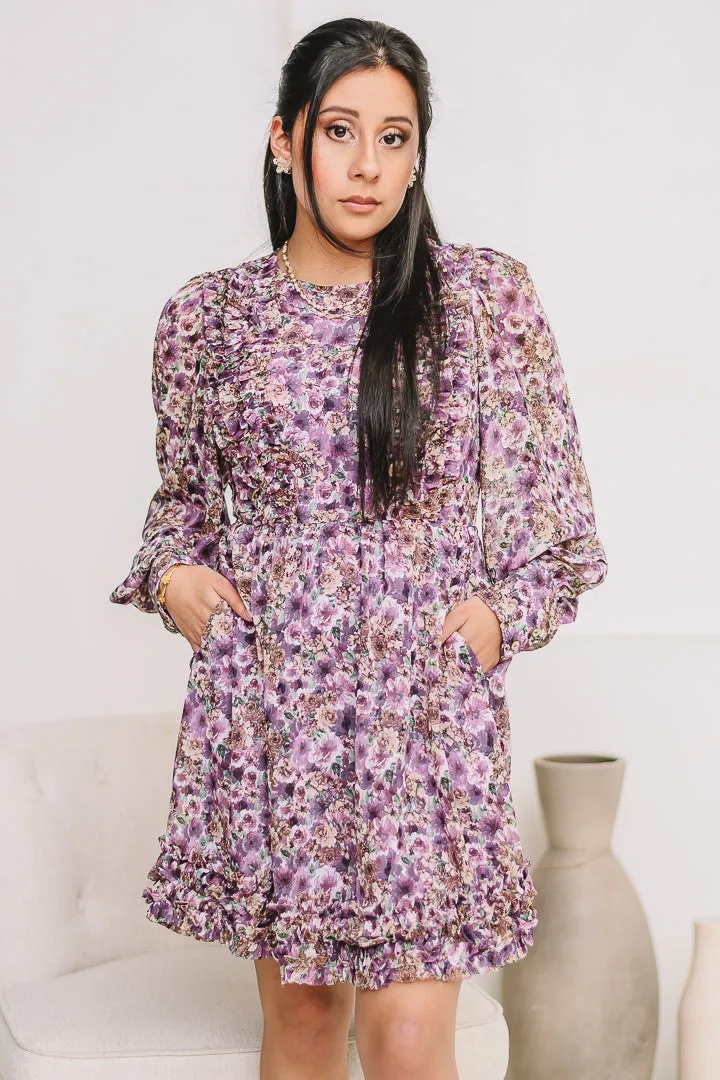 Ruffled Up Floral Print Mini Dress