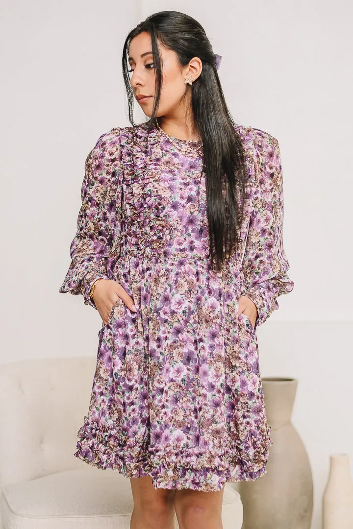 Ruffled Up Floral Print Mini Dress