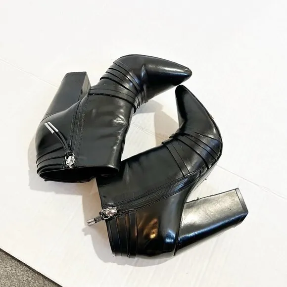 🌷SALE L.A.M.B. Martini Boot Size 7 Buckles Rocker Moto Heeled Boot Studded