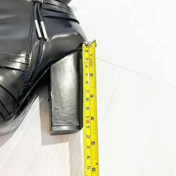 🌷SALE L.A.M.B. Martini Boot Size 7 Buckles Rocker Moto Heeled Boot Studded