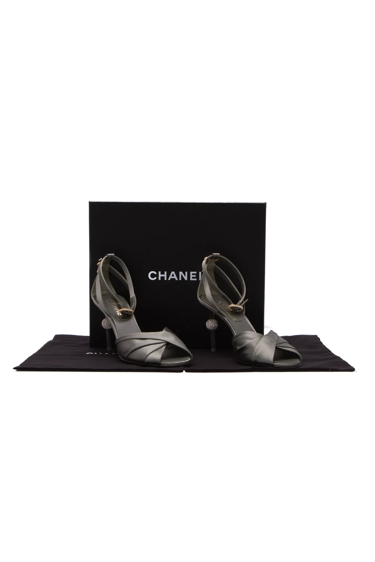 Satin Crystal Heels - Size 40.5