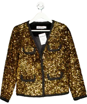 Self-Portrait Metallic Braided Trim Sequin Jacket UK 8