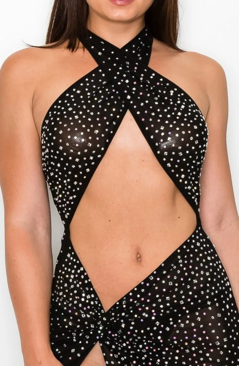 Sexy Black Show Off Dress