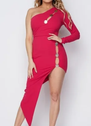 Sexy Red Slit Dress