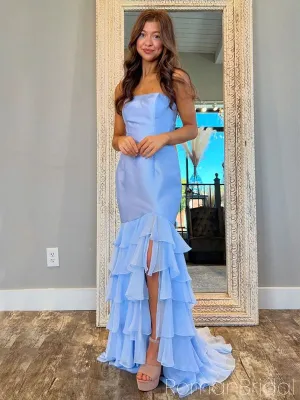 Sexy Sweetheart Sleeveless Mermaid Satin Evening Prom Dresses Online, OLP818